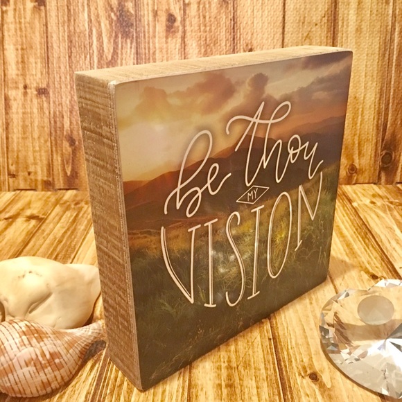 WOOD BOX “BE THOU MY VISION”W/ MOUNTAIN LANDSCAPE - Picture 4 of 7